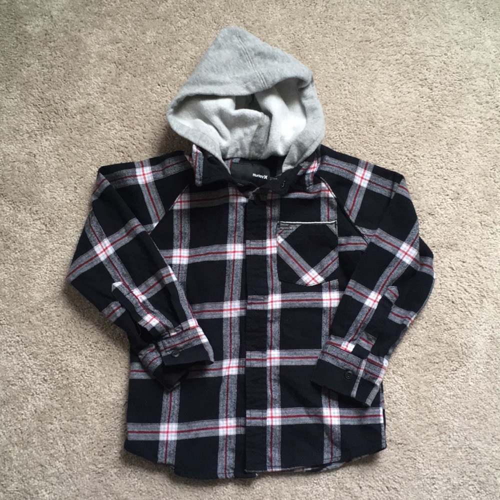 Hurley boys hoodie flannel